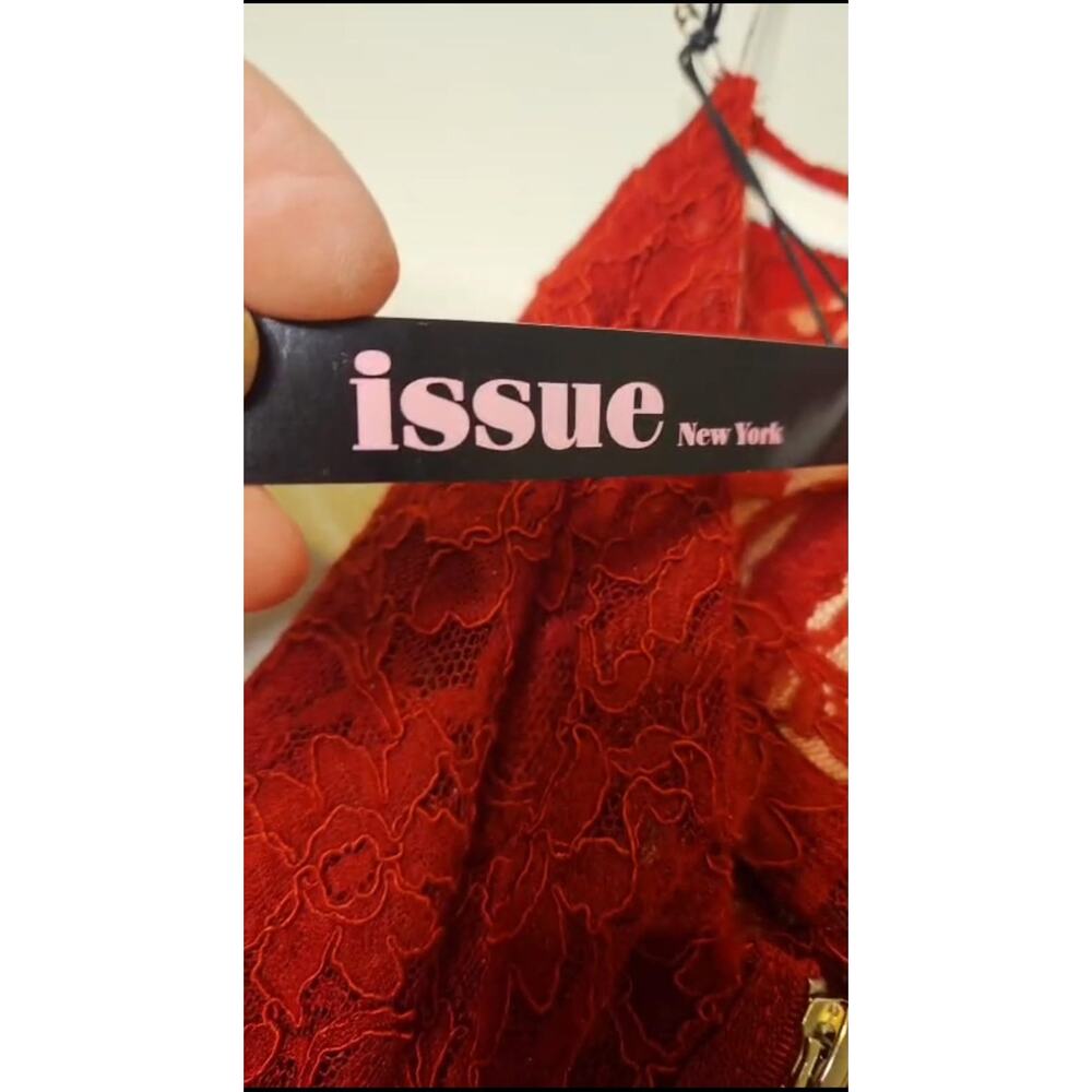 Issue New York One-Shoulder Red Lace Evening Gown XS - Picture 4 of 5